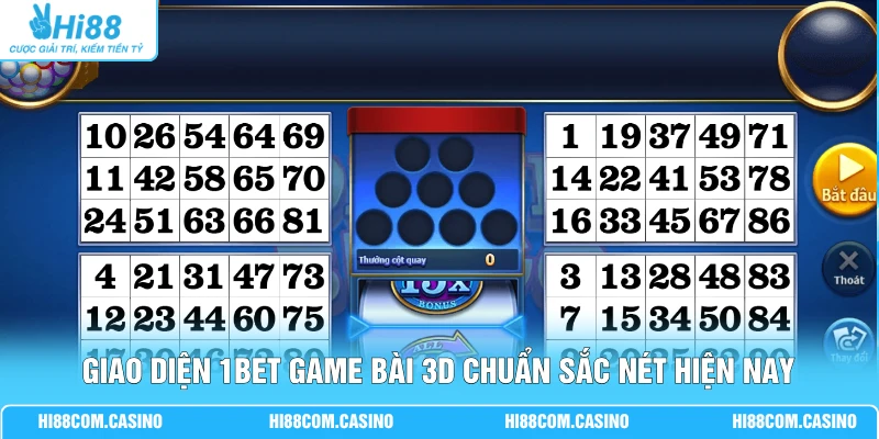 1BET Game Bài 3D Top 3 Điểm Nhấn Tạo Khác Biệt Tại Hi88 1 Giao diện 1BET game bài 3D chuẩn sắc nét hiện nay